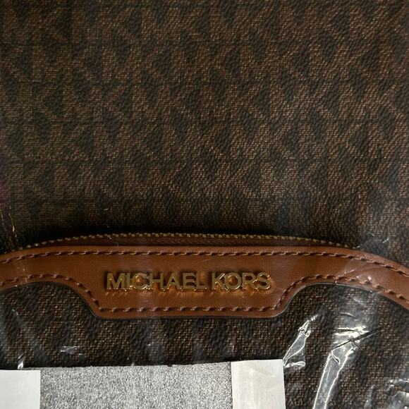 MICHAEL KORS Jaycee Medium MK Monogram Logo Backpack Brown Coated Canvas NWT - Picture 4 of 9